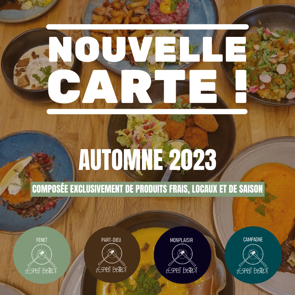 Nouvelle carte Automne 2023 - L'Esprit Bistrot